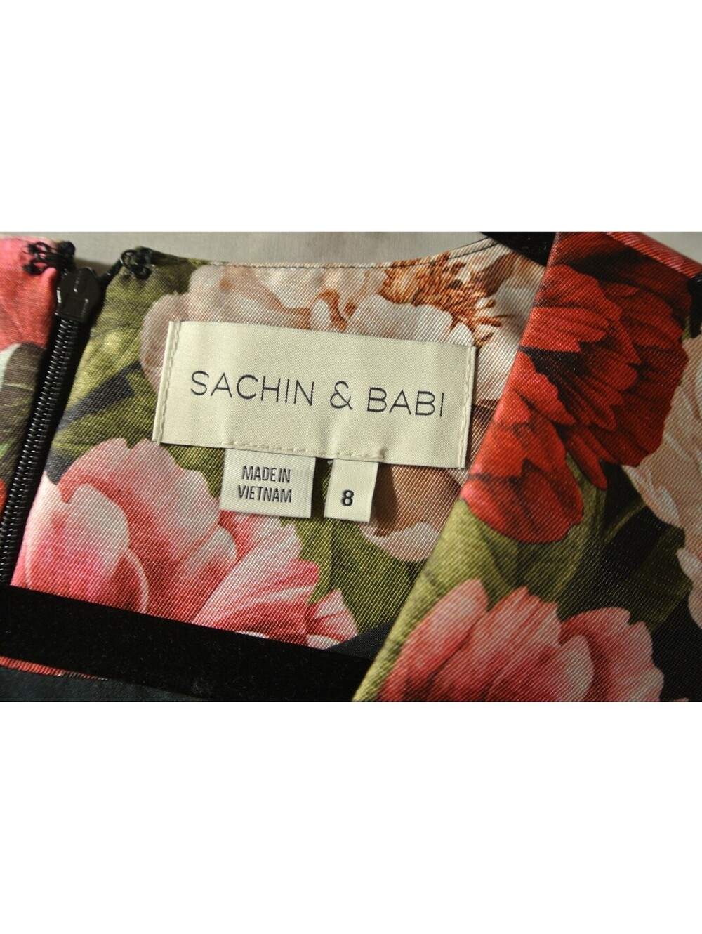 NEW Sachin & Babi Brooke Pleated Floral-Print Mikado Gown Sz 8 #LD530 - Picture 8 of 11